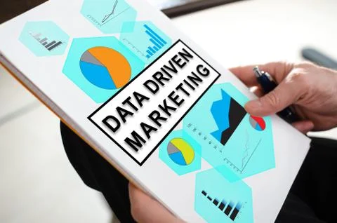 Data driven marketing concept on a paper Stock Photos