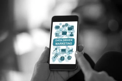 Data driven marketing concept on a smartphone Stock Photos