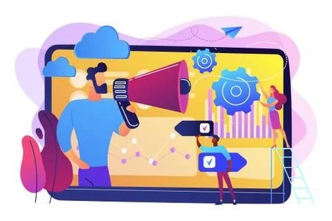 Data driven marketing concept vector illustration. Stock Illustration