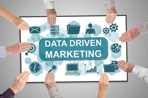 Data driven marketing concept on a whiteboard Stock-Fotos