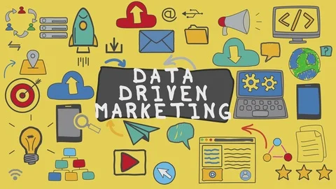 Data Driven Marketing, Graphic Concept Illustration Stock Footage 122367146