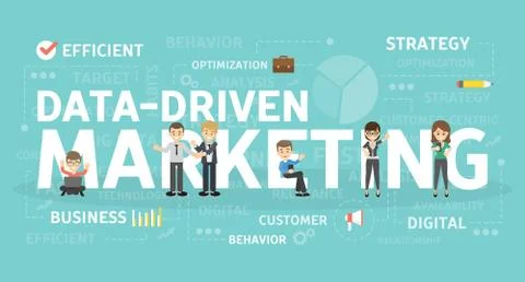 Data driven marketing. Stock Illustration