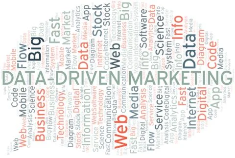 Data-Driven Marketing vector word cloud, made with text only. イラスト素材