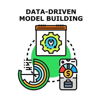 Data driven model building information technology concept Stock Illustration