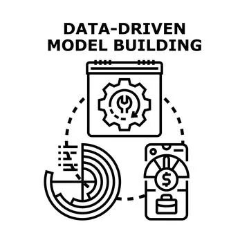 Data driven model building information technology concept Stock Illustration