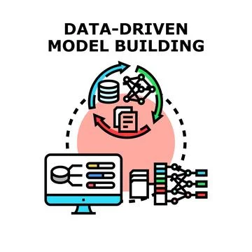 Data driven model building process for machine learning Stock Illustration