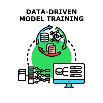 Data driven model training algorithm development process Stock Illustration