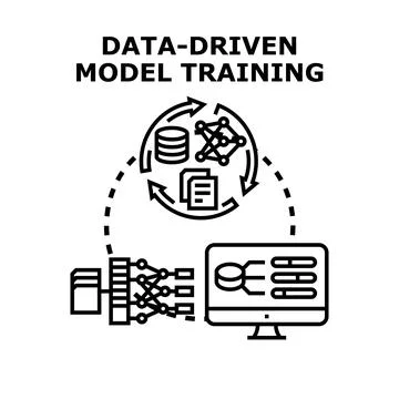 Data driven model training algorithm development process Stock Illustration