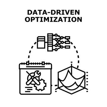 Data driven optimization process improving business efficiency Stock Illustration