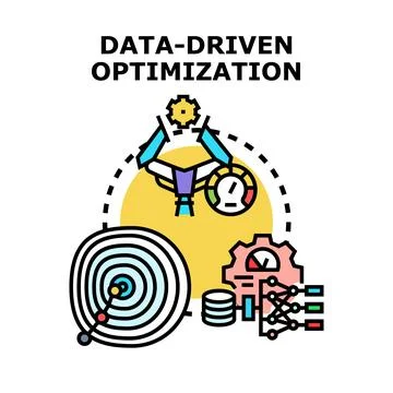 Data driven optimization process improving business performance Stock Illustration