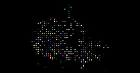 Data Driven Particle Flow Shaping Map of Canada Video stock 319860057