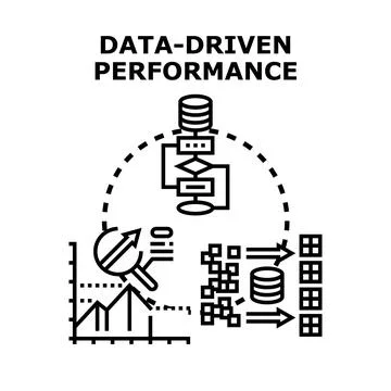 Data driven performance concept vector illustrating business analytics proces イラスト素材