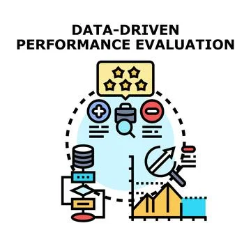 Data driven performance evaluation process management strategy 库存插图