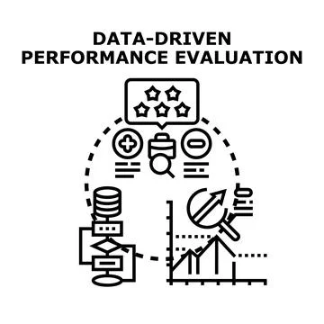 Data driven performance evaluation process management strategy 库存插图