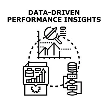 Data driven performance insights concept illustration Stock Illustration