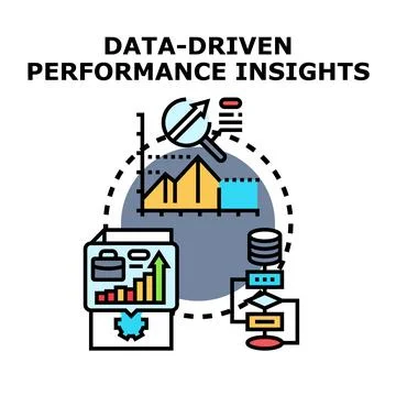 Data driven performance insights concept illustration Stock Illustration