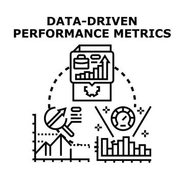 Data driven performance metrics concept illustration Stock Illustration