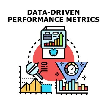 Data driven performance metrics concept illustration Stock Illustration