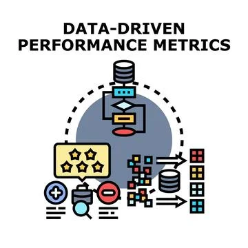 Data driven performance metrics concept illustration vector 스톡 일러스트