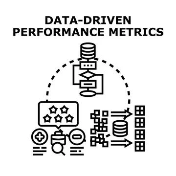 Data driven performance metrics concept illustration vector Stock Illustration