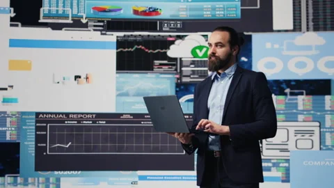 Data driven planning helps this professional to build a successful strategy Stock Footage 310971680