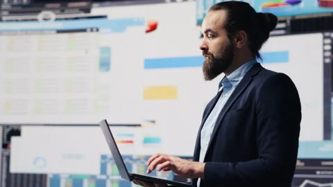 Data driven planning helps this professional to build a successful strategy Stock Footage 311134383