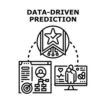 Data driven prediction analyzing health and business information Stock Illustration
