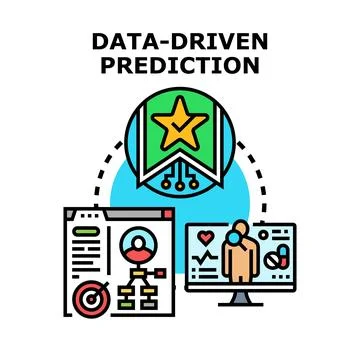 Data driven prediction analyzing health and business information Stock Illustration
