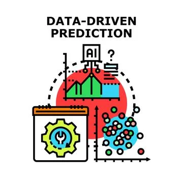 Data driven prediction using artificial intelligence technology Stock Illustration