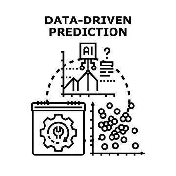 Data driven prediction using artificial intelligence technology Stock Illustration