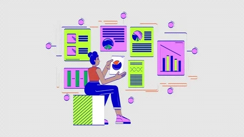 Data-driven product management doodle animation Stock Footage 295878106