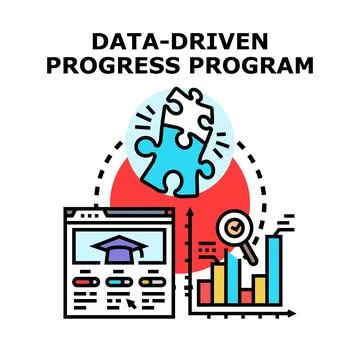 Data driven progress program concept for development Stock Illustration