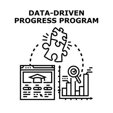 Data driven progress program concept for development 스톡 일러스트