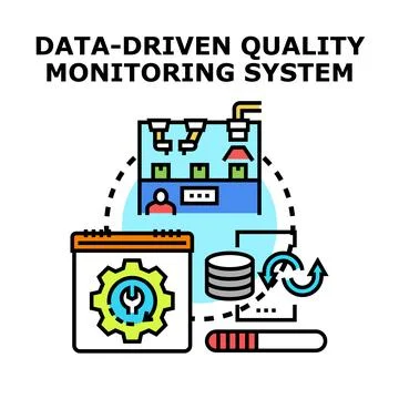 Data driven quality monitoring system managing production process Stock Illustration
