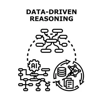Data driven reasoning concept illustrating business intelligence Stock Illustration