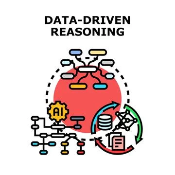 Data driven reasoning concept illustrating business intelligence Stock Illustration