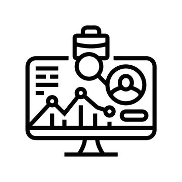 Data driven recruitment analytics head hunting line icon vector illustration 스톡 일러스트