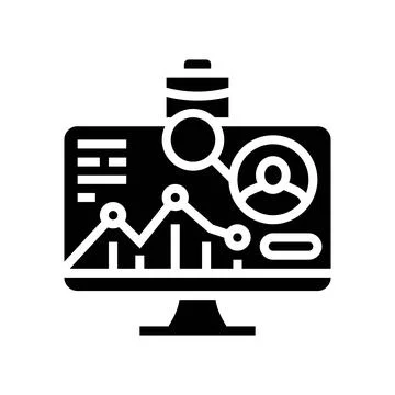 Data driven recruitment analytics head hunting glyph icon vector illustration 스톡 일러스트