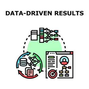 Data driven results concept for business Stock Illustration