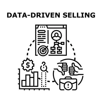 Data driven selling concept vector illustration Stock Illustration