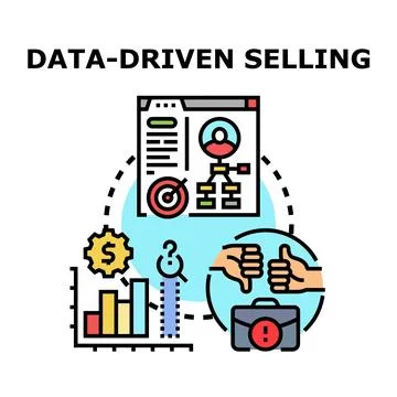 Data driven selling concept vector illustration Stock Illustration
