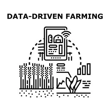 Data driven smart farming managing agricultural production 스톡 일러스트