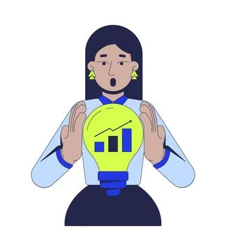 Data driven solution 2D illustration concept Stock Illustration