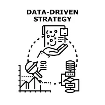 Data driven strategy developing business analytics insights Stock-Illustration