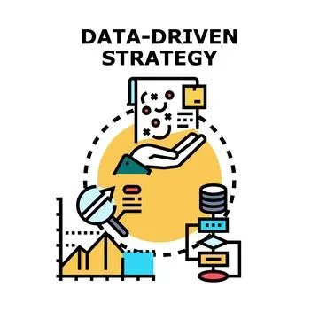 Data driven strategy developing business analytics insights Illustrazione stock