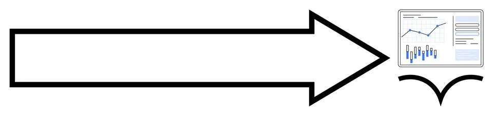 Data-Driven Strategy with Direction Arrow and Analytics Dashboard イラスト素材
