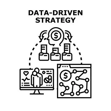Data driven strategy optimizing business decision making Illustrazione stock