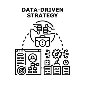 Data driven strategy optimizing business analytics and decision making Stock Illustration