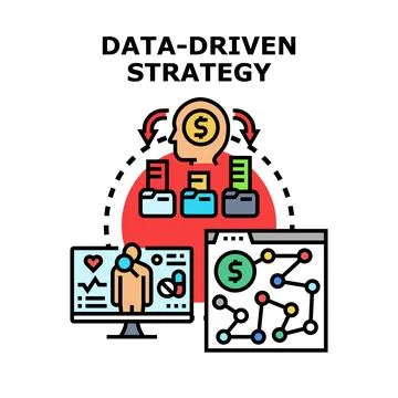Data driven strategy optimizing business decision making Stock Illustration