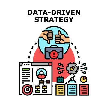Data driven strategy optimizing business analytics and decision making Stock Illustration